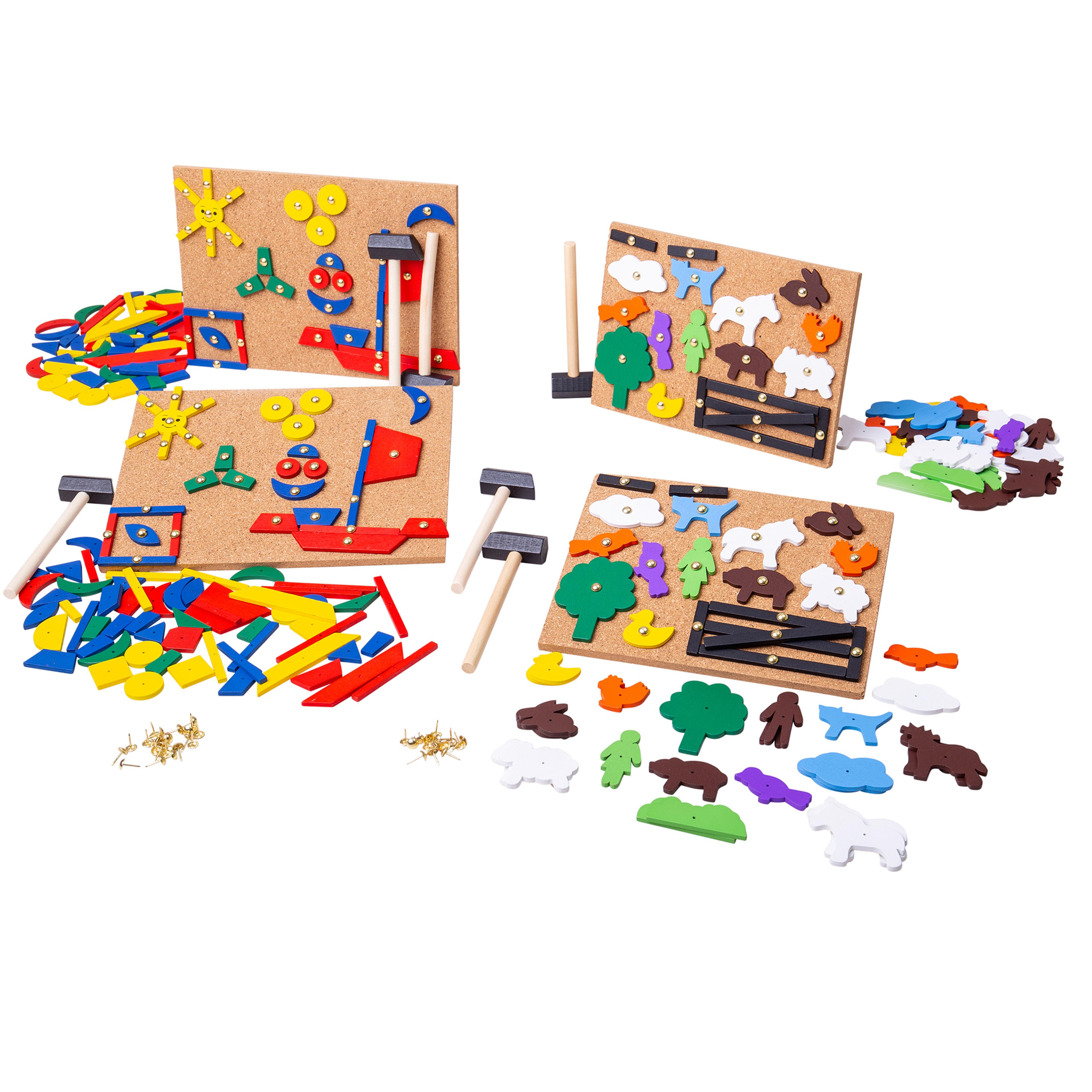 Bigjigs Toys Pin A Shape - Pack of 4