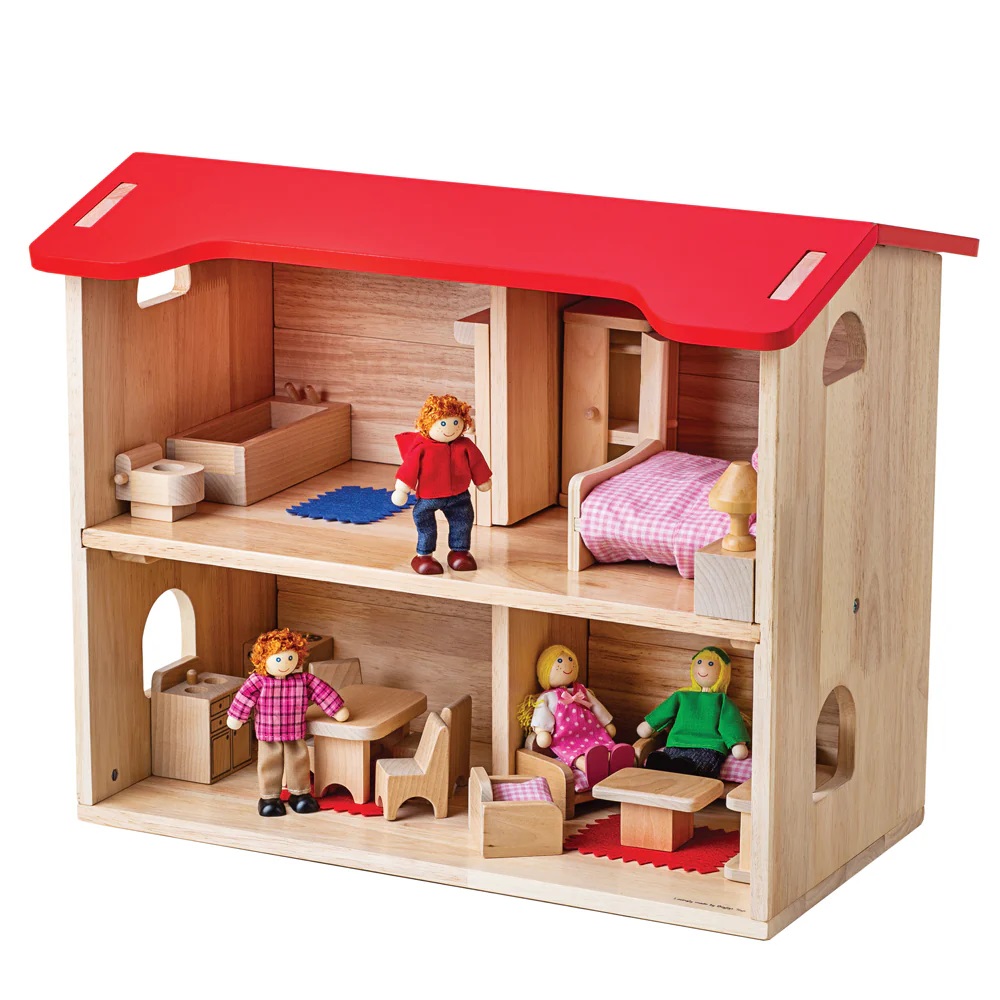 BIGJIGS Toys Dolls House with Furniture | HE48376104 | Hope