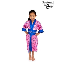 Multicultural Costumes - Printed satin kimono and obi belt - 3-5 Years