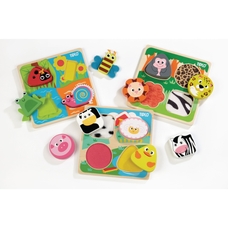 BIGJIGS Toys Touch and Feel Puzzles - Pack 3