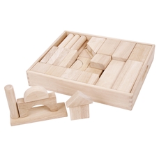 Bigjigs Toys Jumbo Wooden Blocks in Storage Tray - Pack of 54