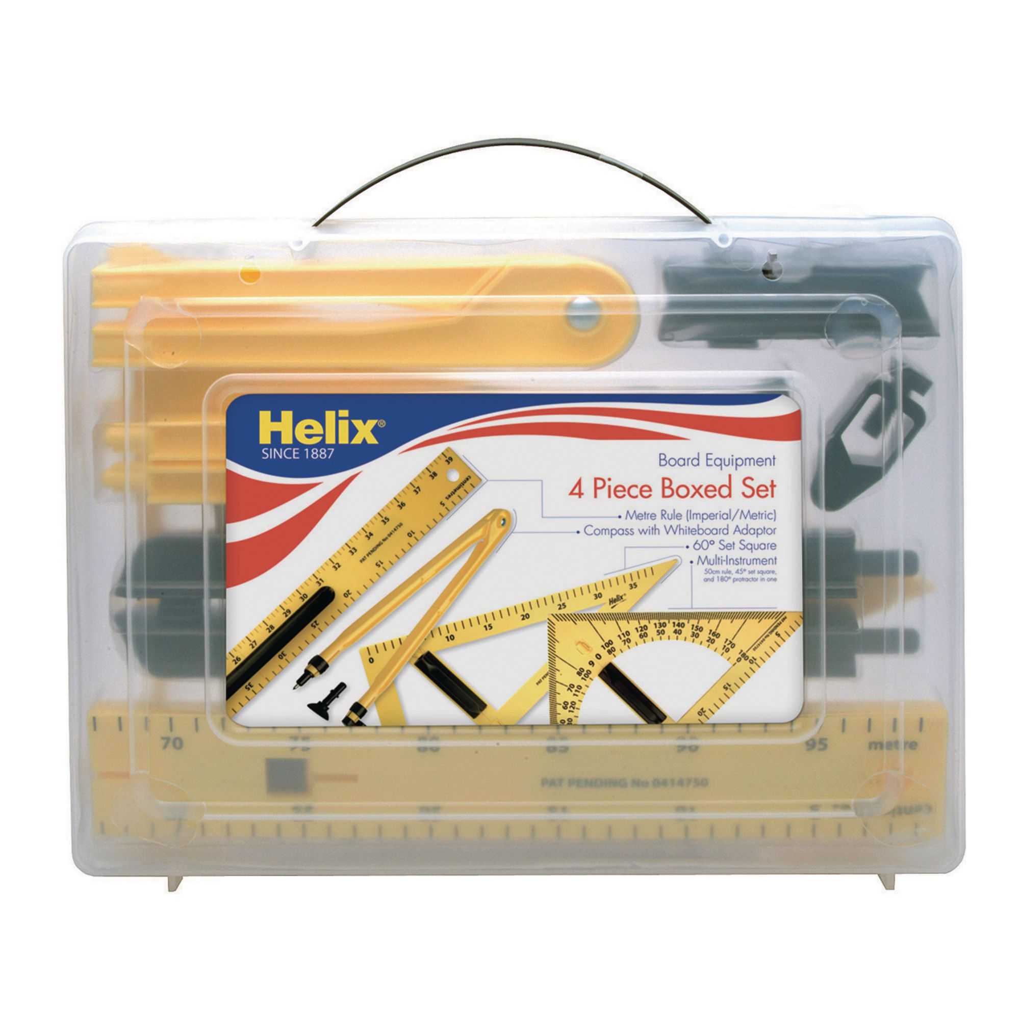 Helix Magnetic Blackboard and Whiteboard Teaching Equipment Set Yellow 