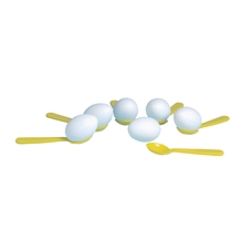 Findel Everyday Egg and Spoon Race Set - White/Yellow - Pack of 6