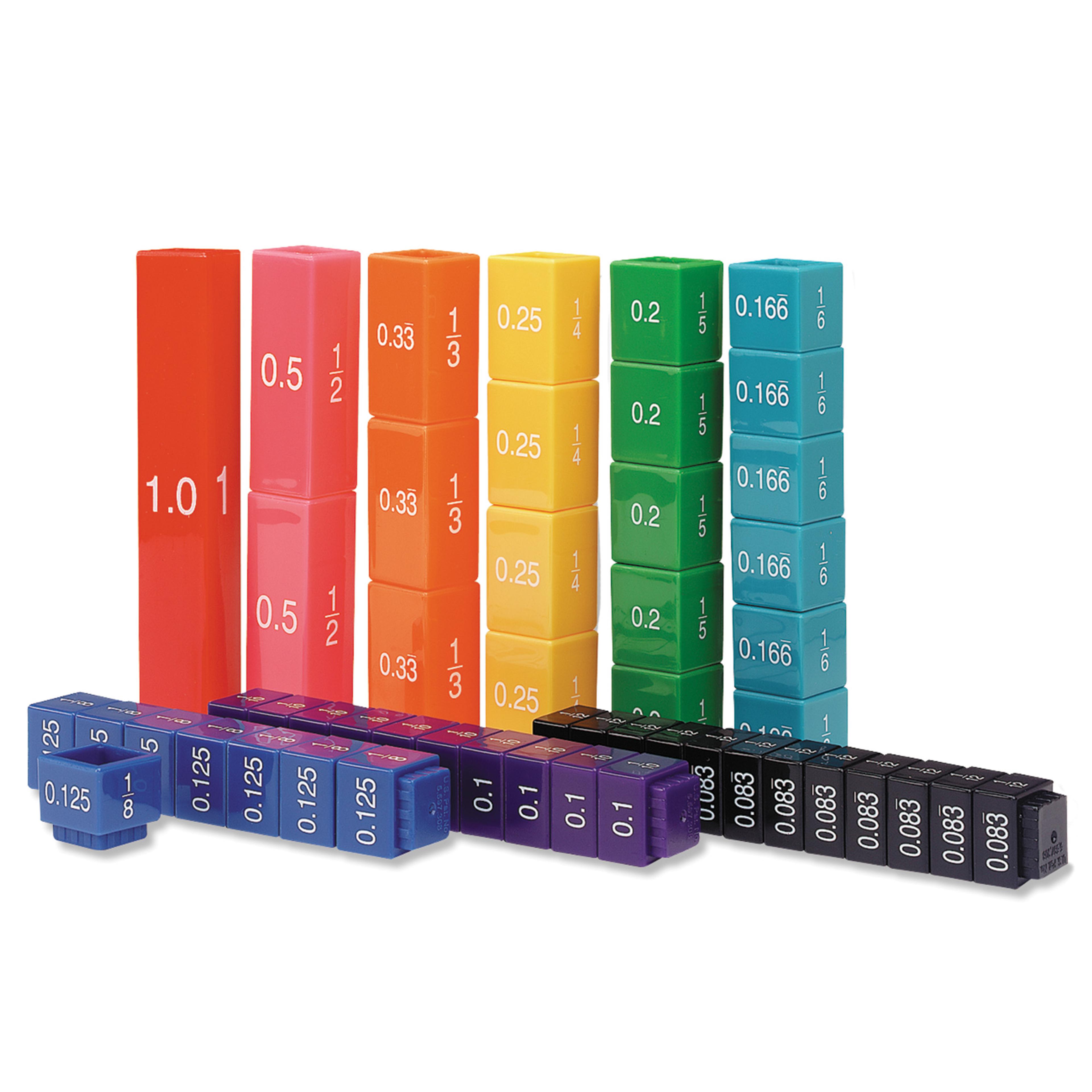 Learning Resources Rainbow Fractions Towers Equivalency Set