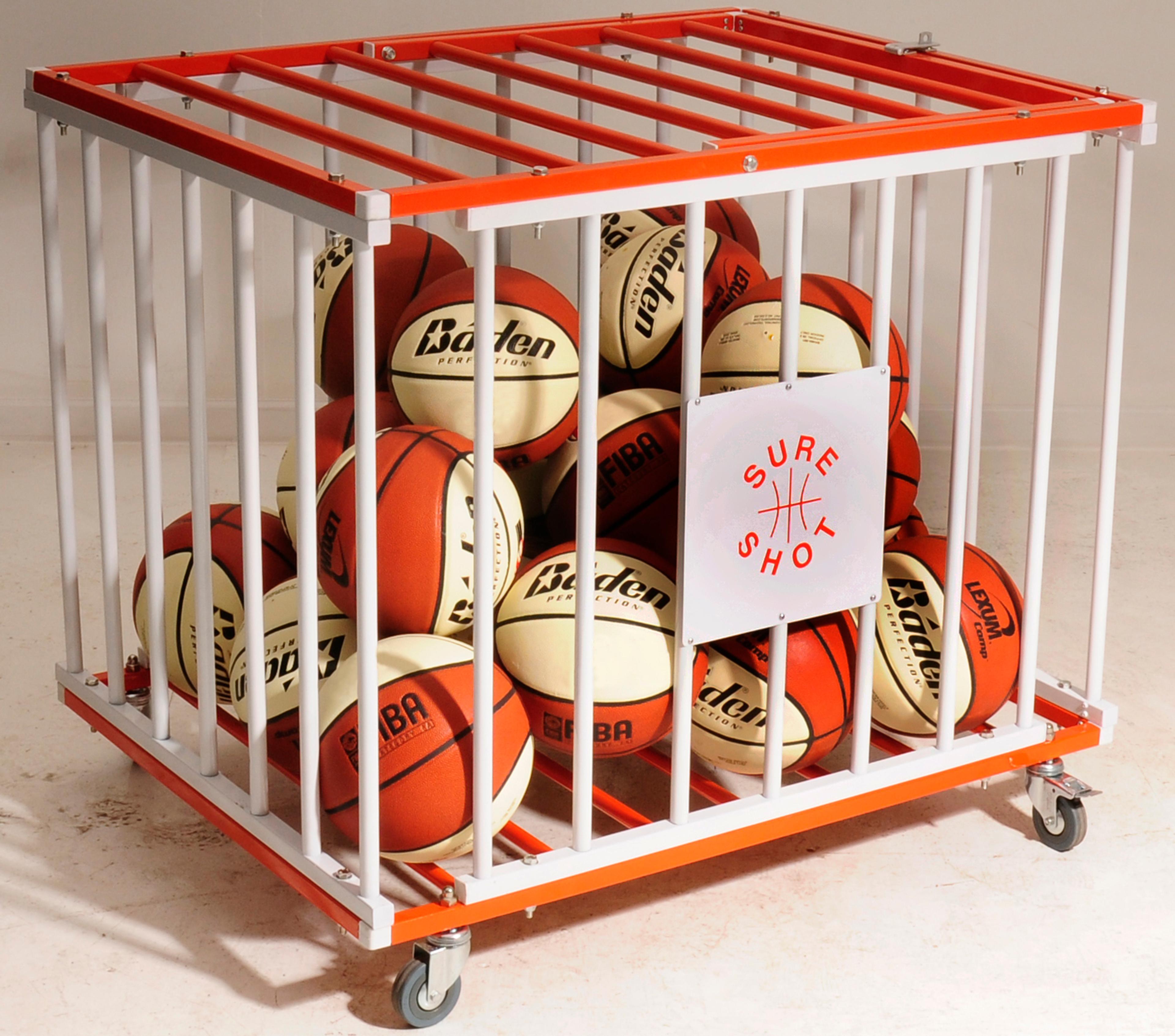 Sure Shot Ball Storage Cage - Orange/White