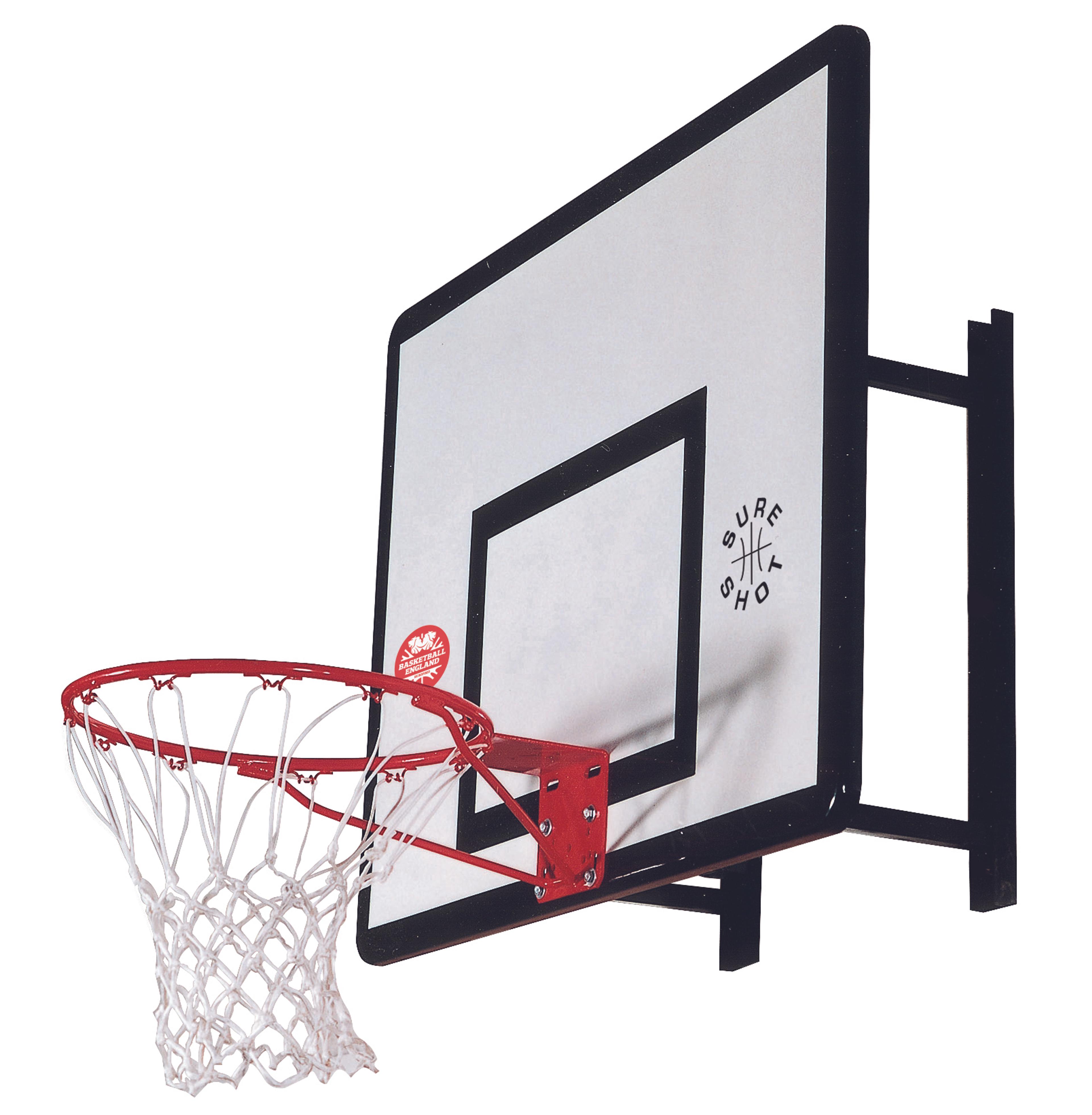 Sure Shot Heavy Duty Wall Mount Basketball System - White/Red/Black