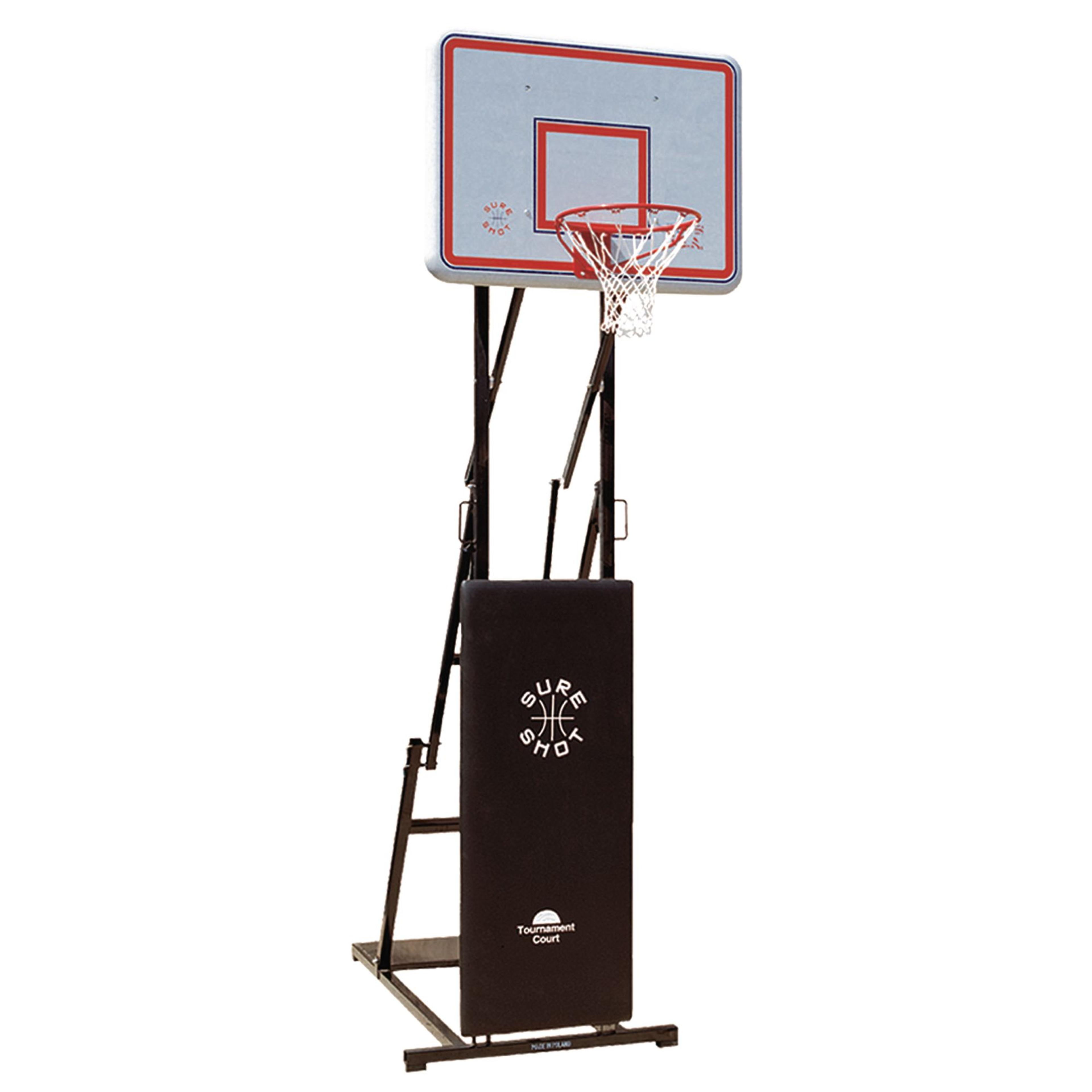 Sure Shot Tournament Court Basketball Unit - Black/White/Red