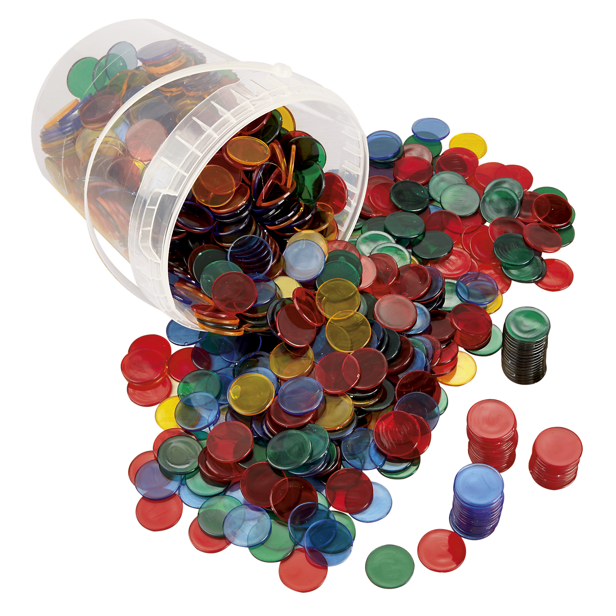 Education Resource for Counting & Sorting 100 piece Counters 22mm Transparent 