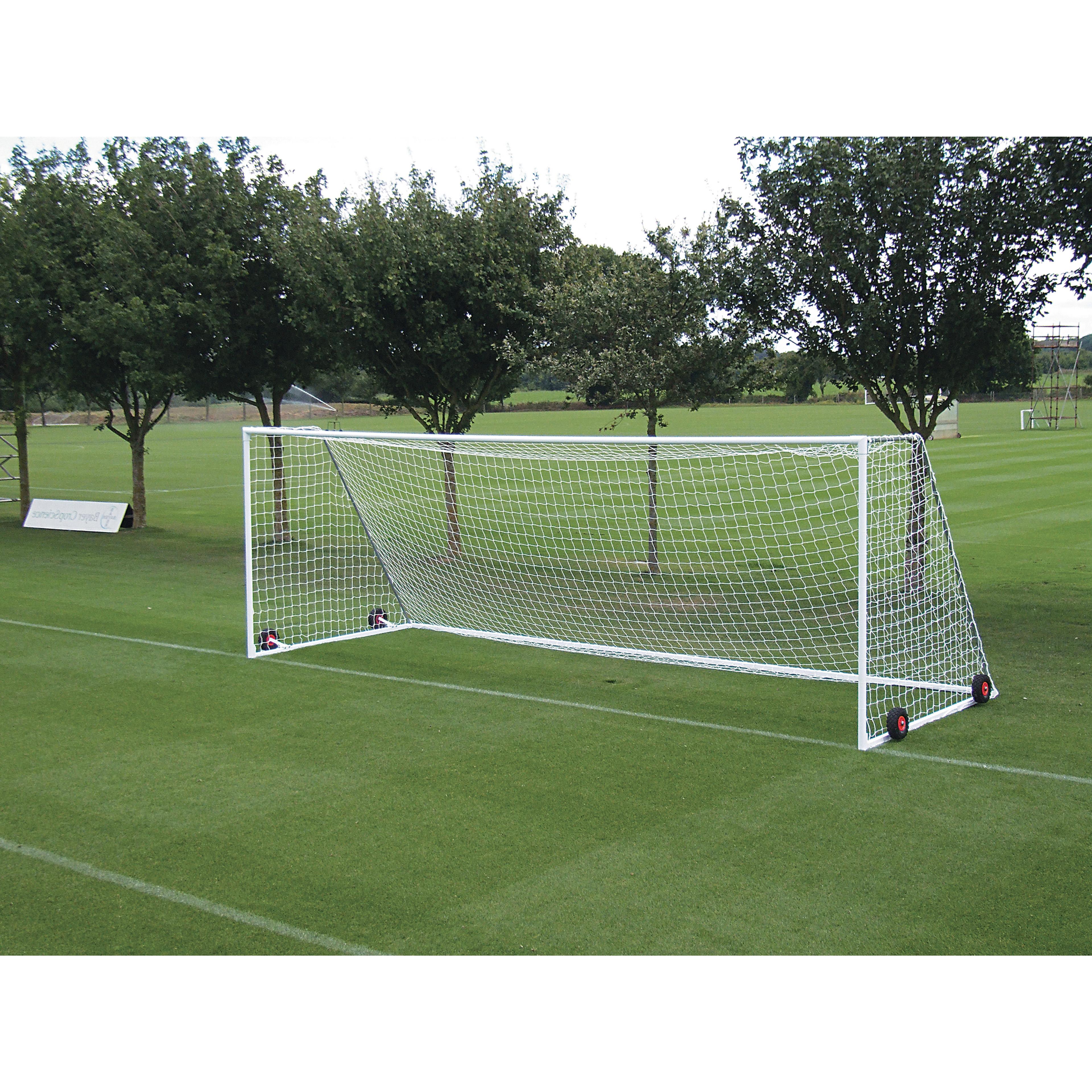 Harrod Sport Heavyweight Wheelaway Goal - White - 21 x 7ft (Junior) - Pair