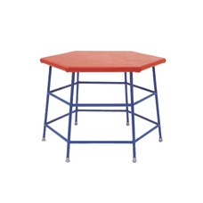 Niels Larsen Padded Hexagonal Movement Table - Red/Blue - 84cm