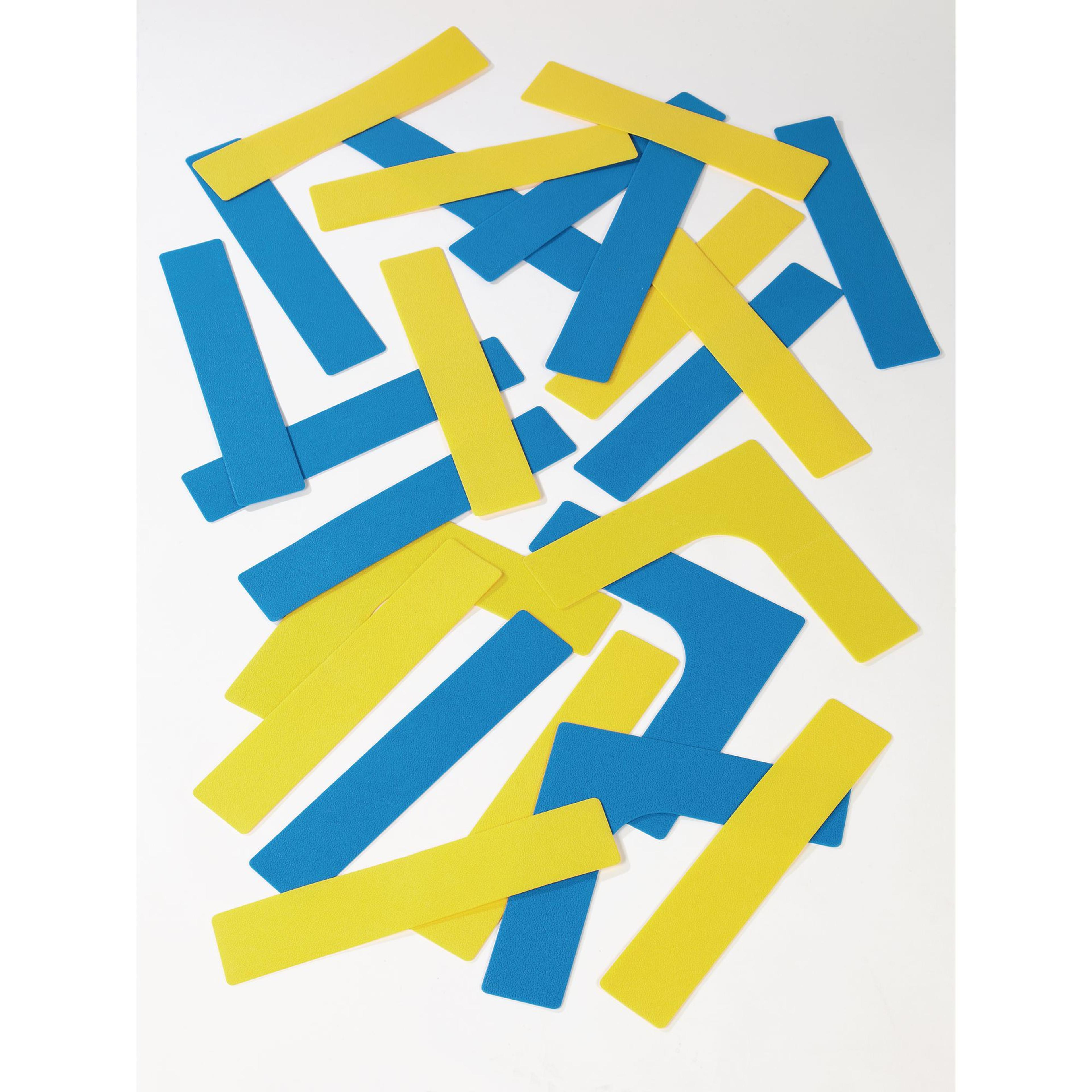 Findel Everyday Throw Down Line and Corner Set - Blue/Yellow - Pack of 24