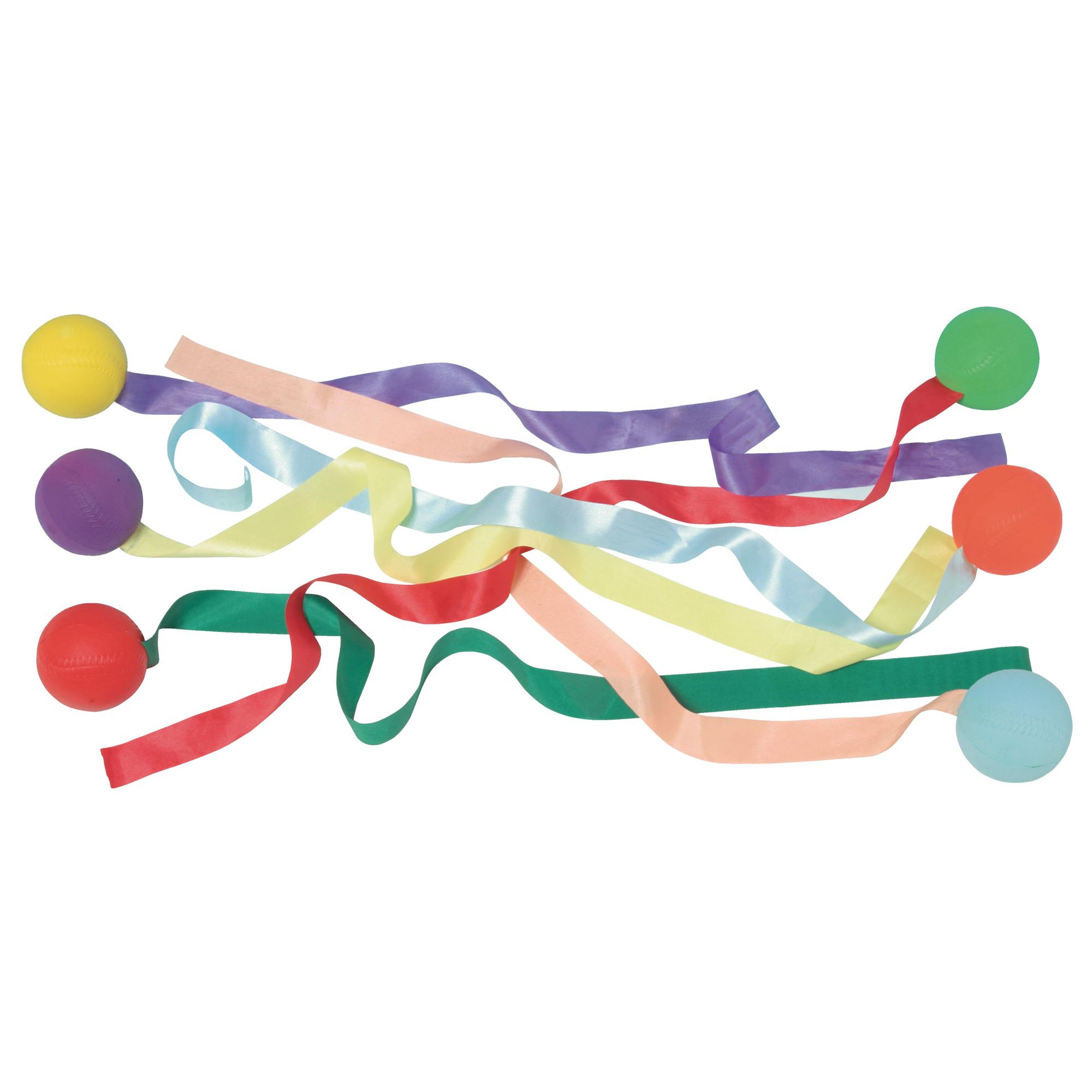 Findel Everyday Ribbon Tail Balls - Assorted - 68mm - Pack of 6