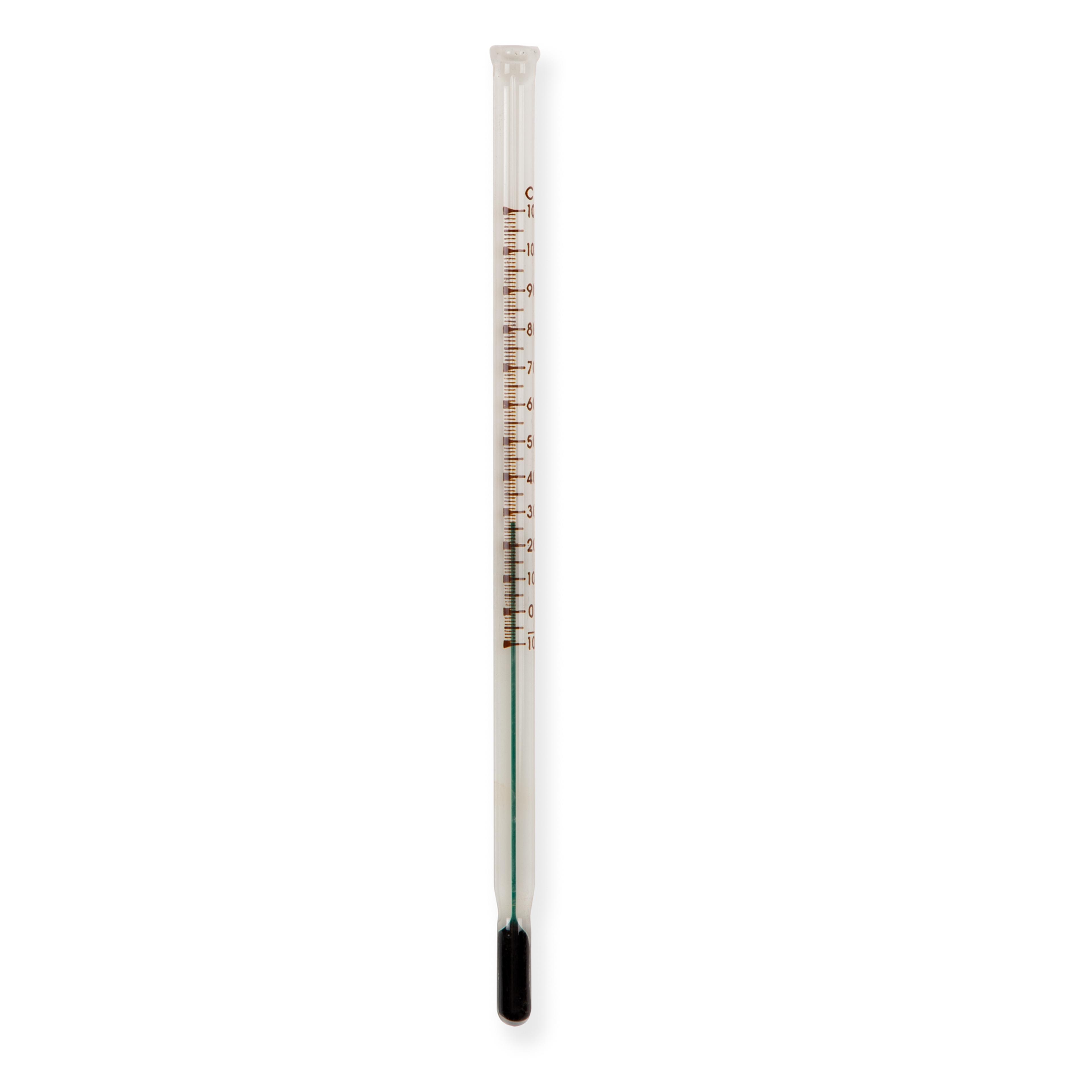 Green Spirit Initial Thermometer - Total Immersion: -10 to +110 (L)155mm - Pack of 10