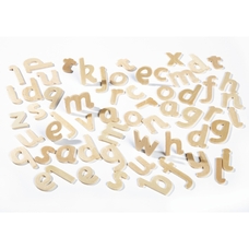 Plain Wood Lowercase Letters - Pack of 60