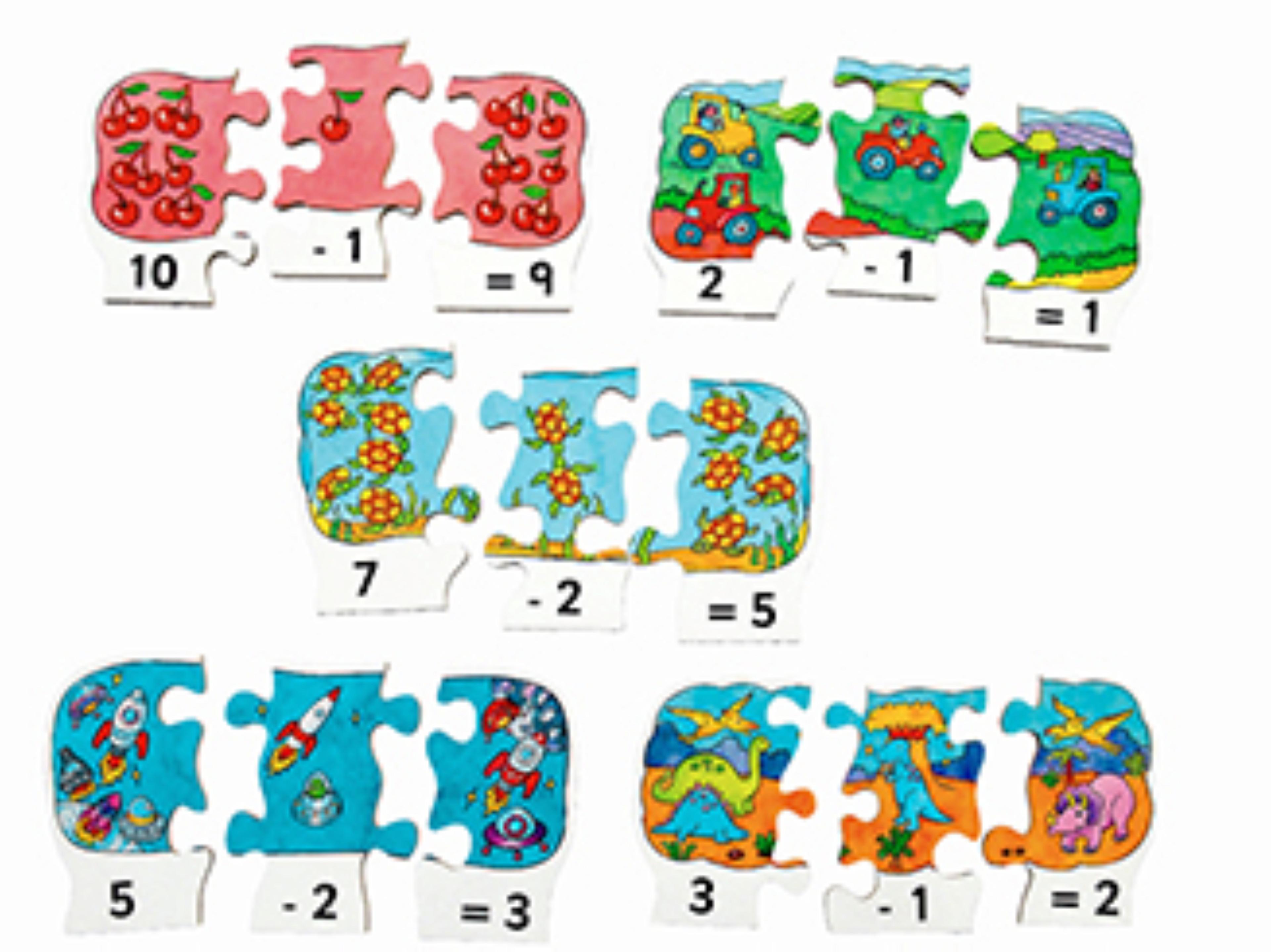 Just Jigsaws Sum Fun Subtraction Jigsaw Puzzles - Pack of 10