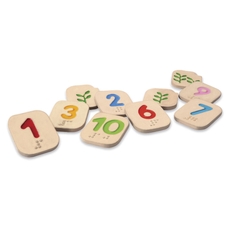 Wooden Braille Number Tiles 1 -10