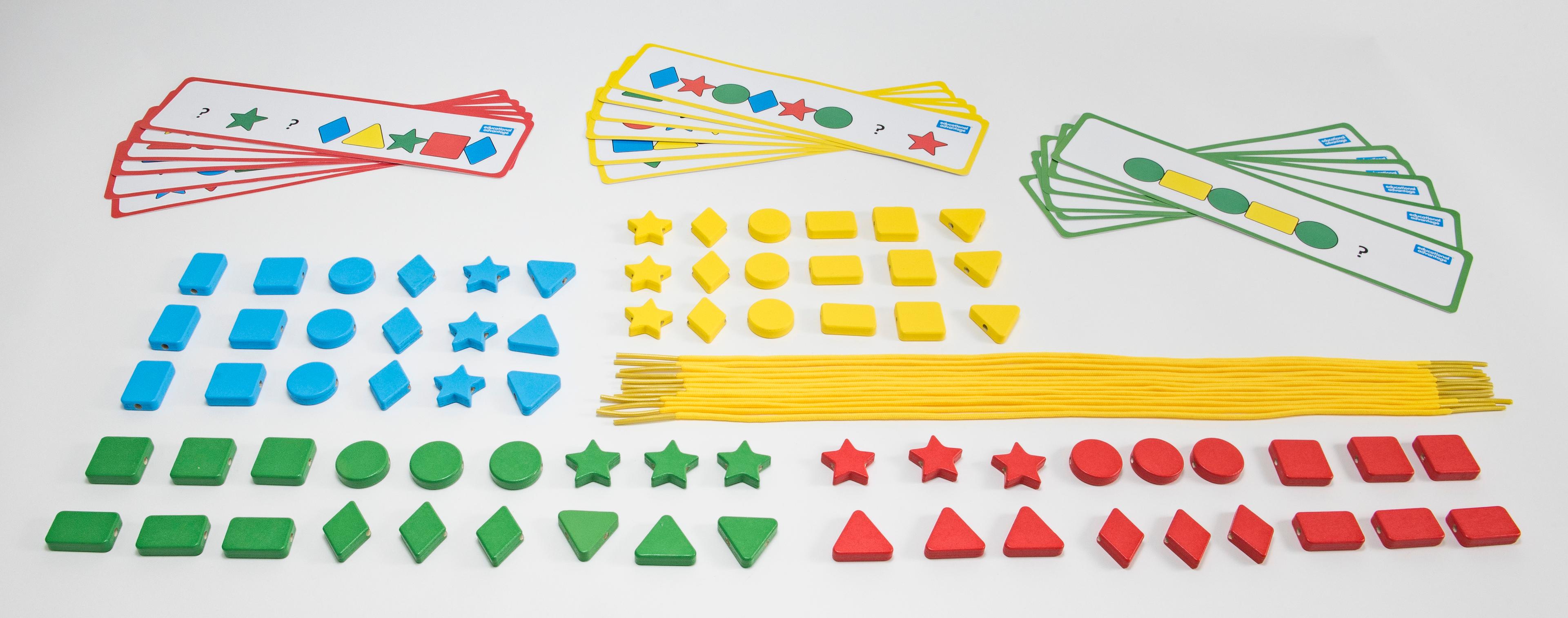 educational advantage Wooden Lacing Shape Beads