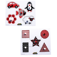 Just Jigsaws Black and White Peg Puzzles - Pack of 2