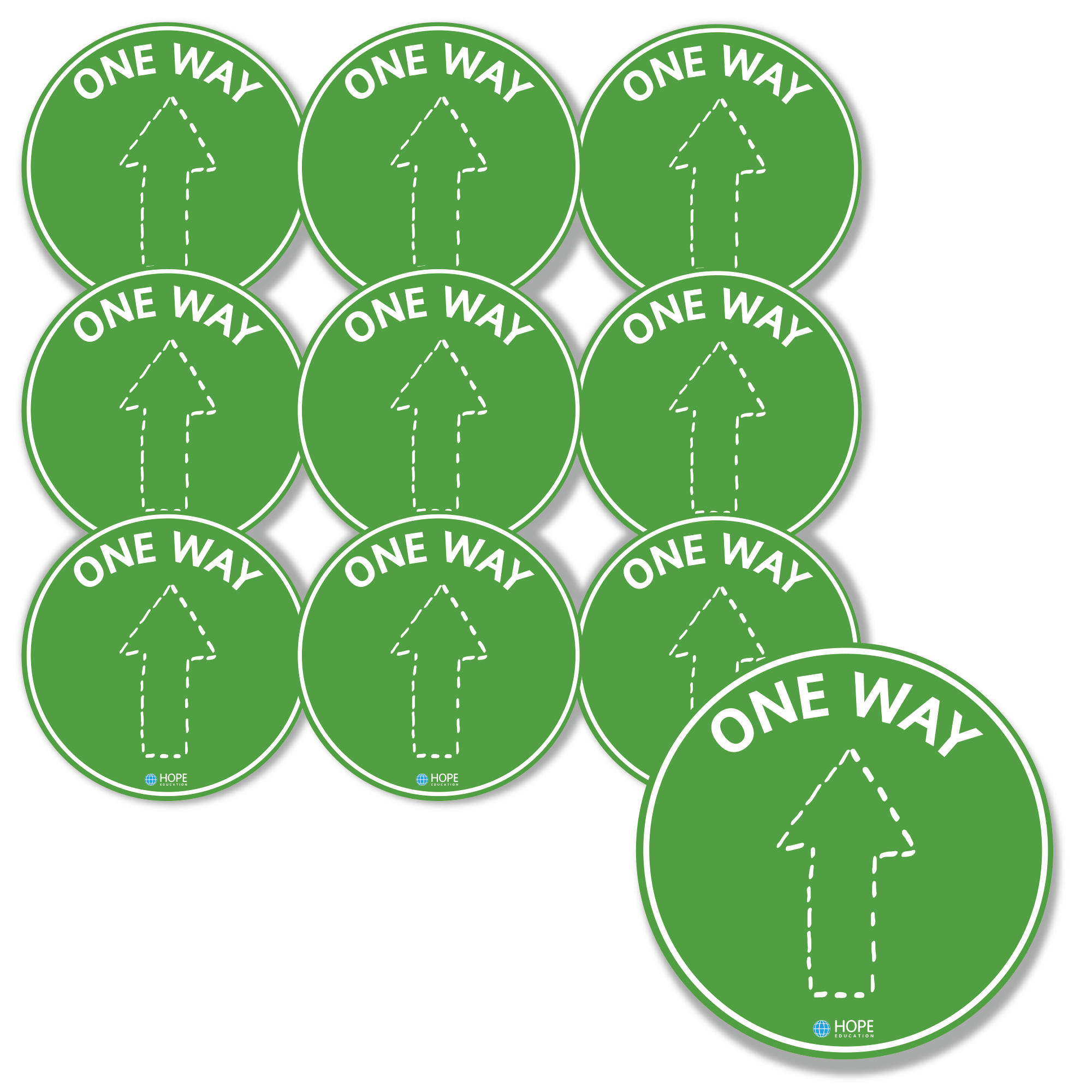One Way Floor Stickers - Pack Of 10