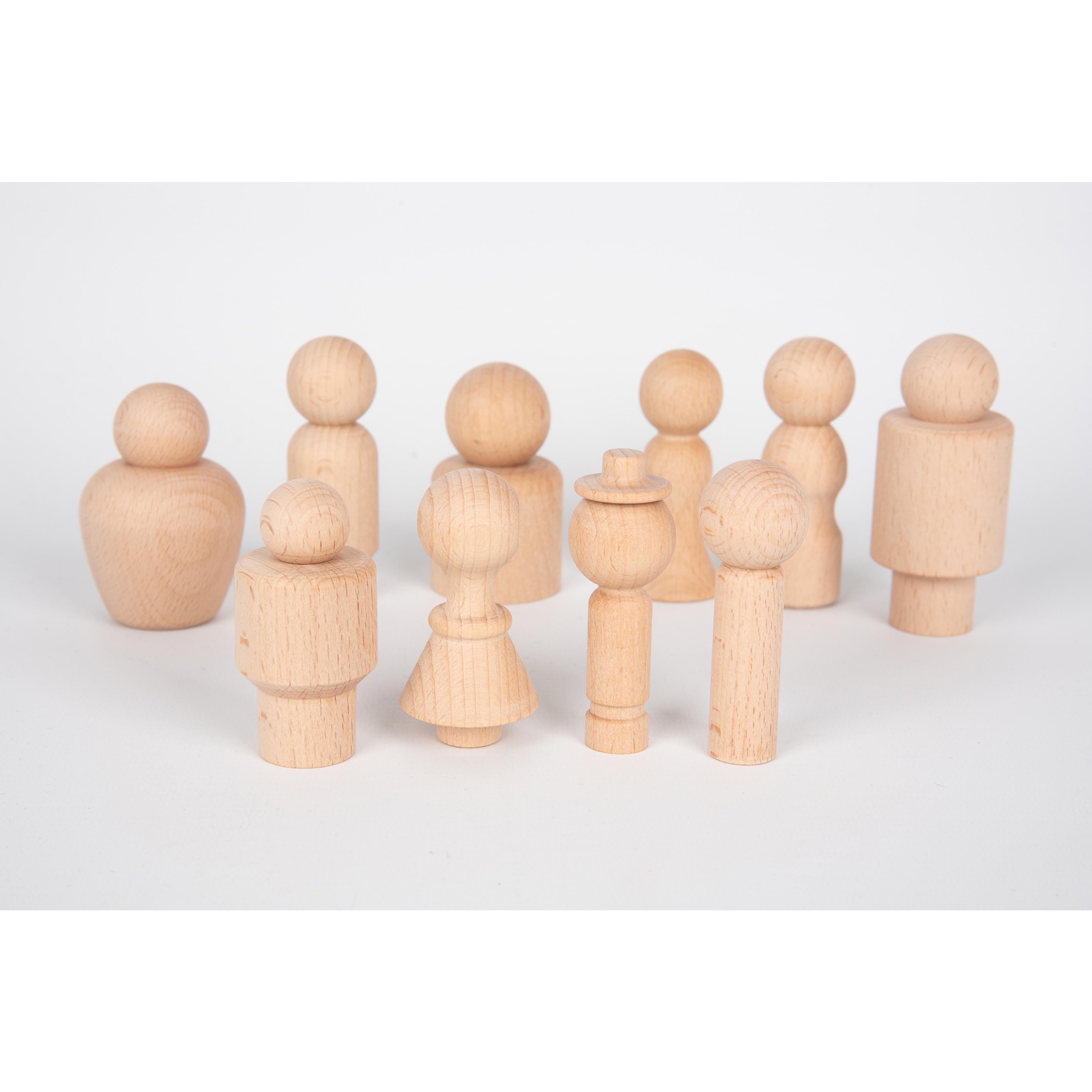 tickit Natural Wooden Community Figures - Pack of 10