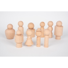 TickiT Natural Wooden Community Figures - Pack of 10