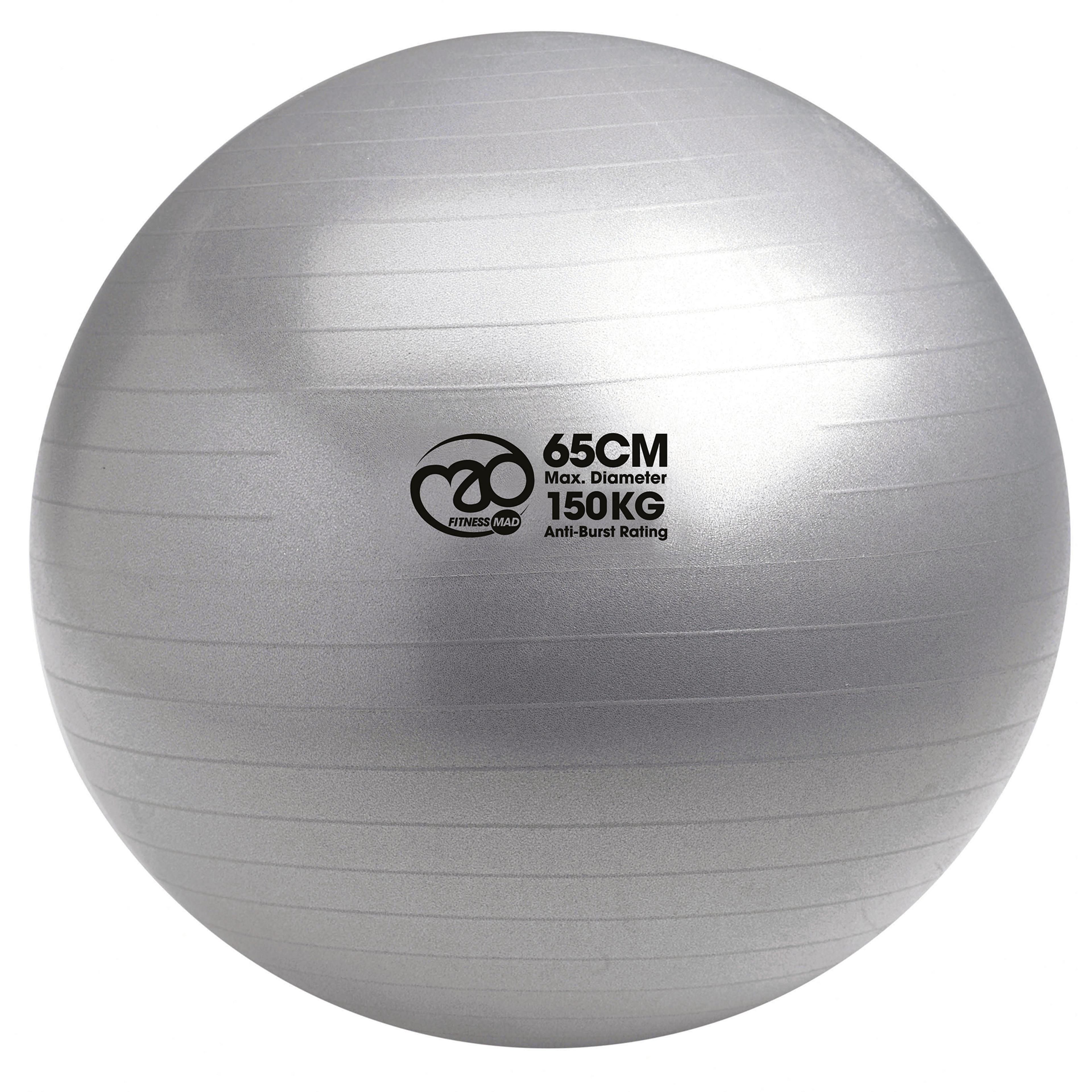 Fitness Mad Swiss Ball & Pump -150kg - Graphite - 65cm
