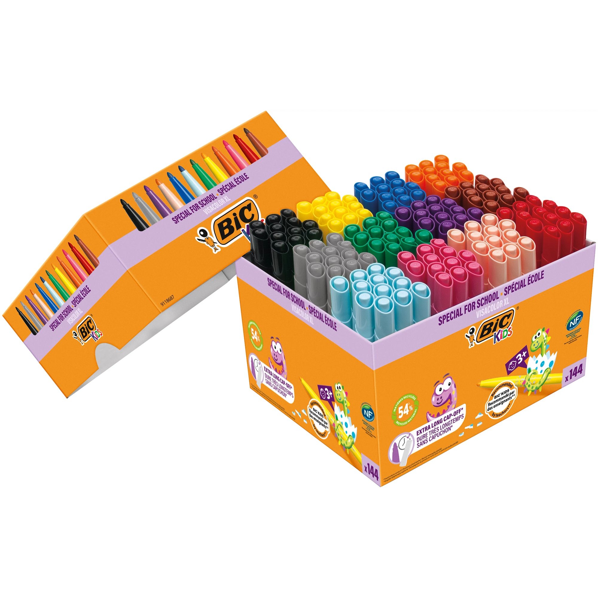 BIC Kids Visa Colour Felt Tips Broad Pack Of 144 HC1867412 BIC Kids Visa Colour Felt Tips Broad Pack Of 144 HC1867412