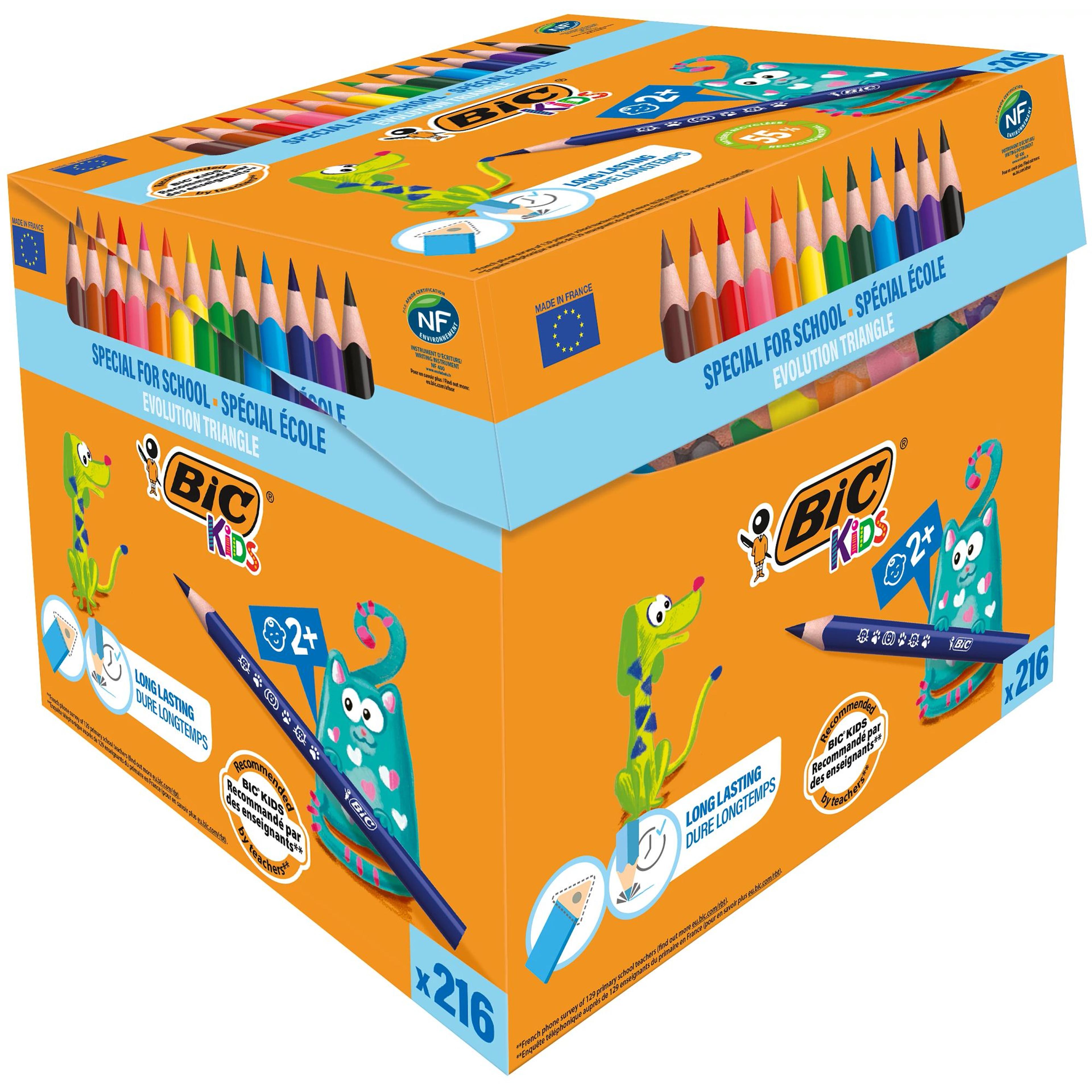 BIC Kids Evolution Eco Triangle Colouring Pencils - 2 Years +  - Pack of 216