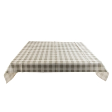 Gingham PVC Table Cloth - Rectangular - Silver/Grey