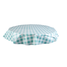Gingham PVC Table Cloth - Circular - Duck Egg