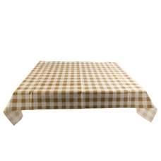 Gingham PVC Table Cloth - Rectangular - Beige