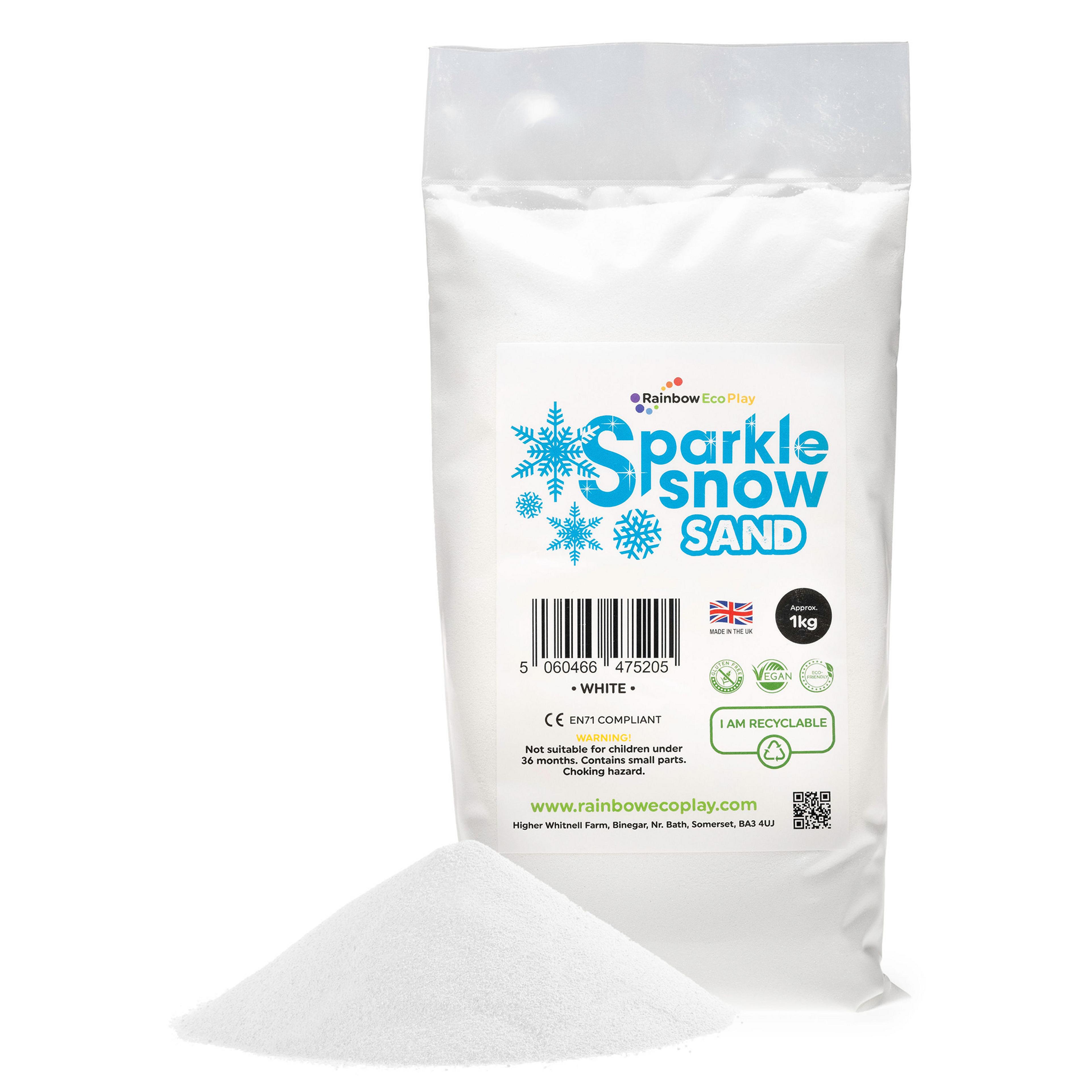 Rainbow Eco Play Eco-Friendly Sparkle Snow Sand - 1kg