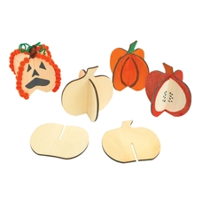 3D Wood Pumpkin - pack of 6