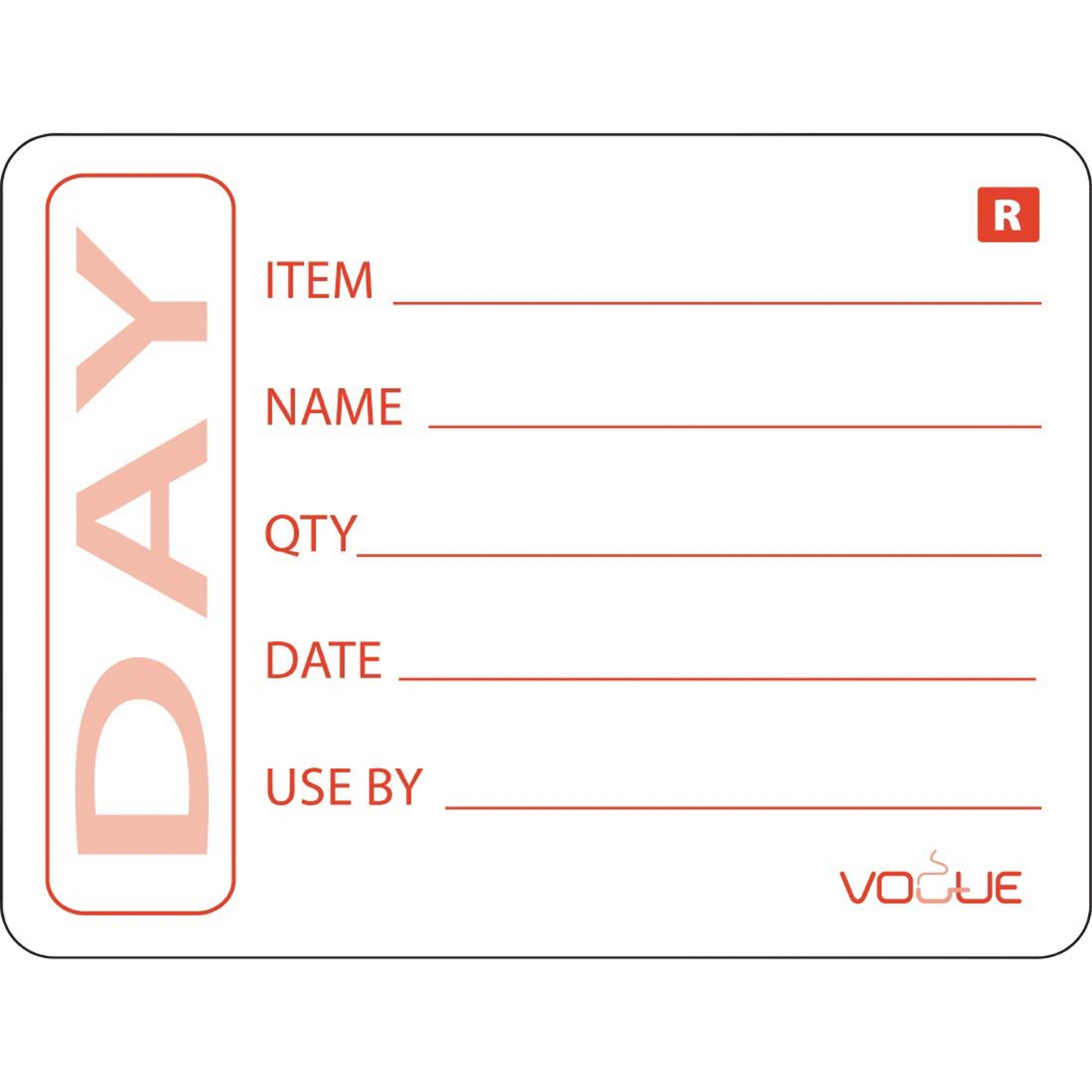 Removable Item/Date/Use By Labels 5cm - Pack of 500