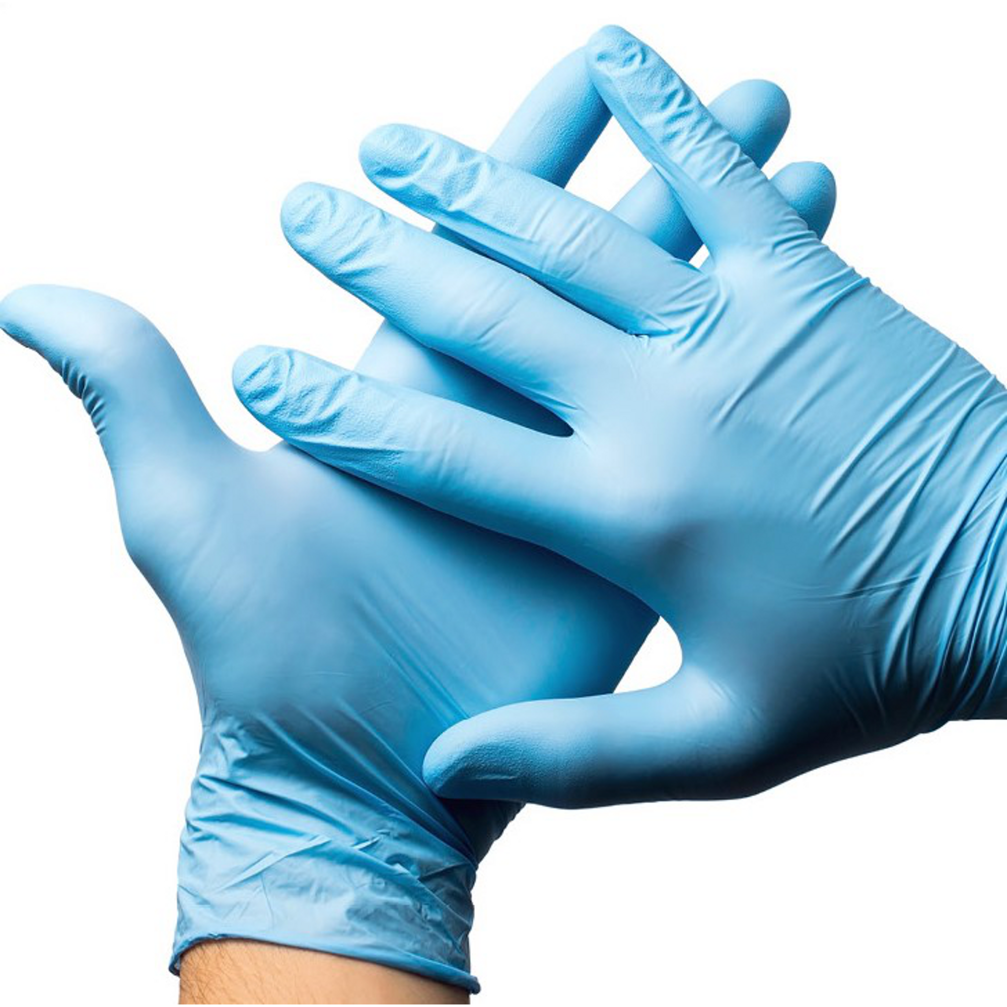 Blue Nitrile Pow-free Gloves Large P100