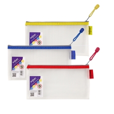 Snopake EVA Mesh Zippa-Bags - Assorted Pencil Case - Pack of 3