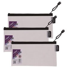 Snopake EVA Mesh Zippa-Pencil Cases - Black - Pack of 3