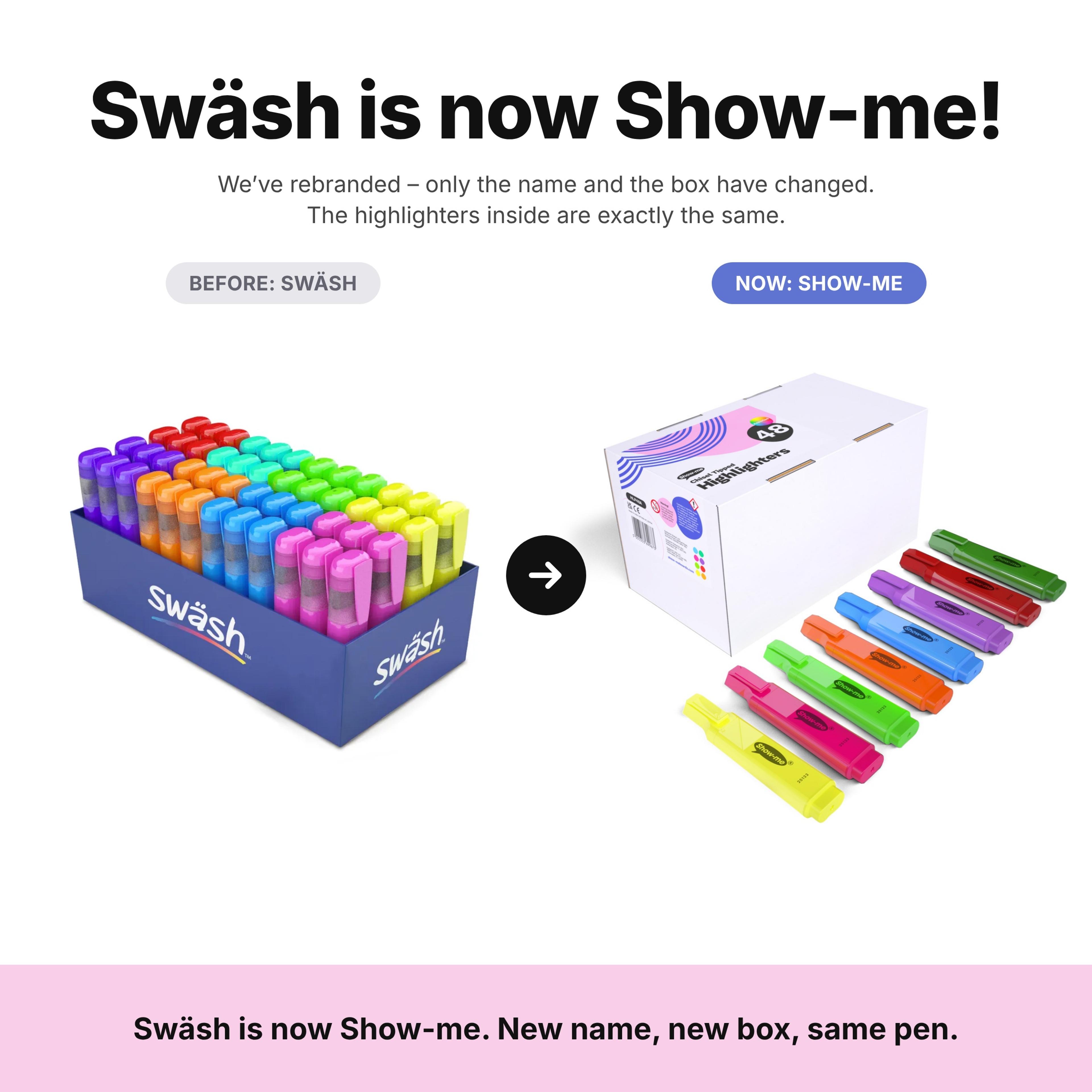 Show-me Highlighter Marker - Assorted - Pack of 48