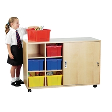 12 Coloured Trays - Lockable - Mobile