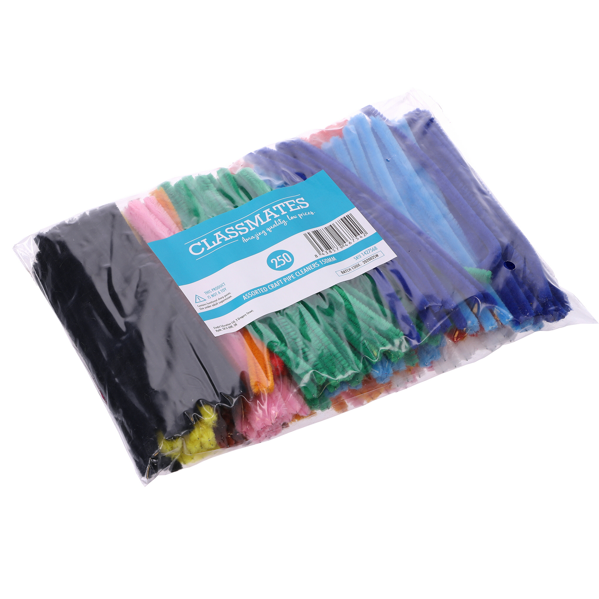 Edukit Pipe Cleaners; 120 per Pack 13 Assorted Colours; 150mm x 4mm/6 Inches Jumbo Pack for Workshops and Craft Supplies 