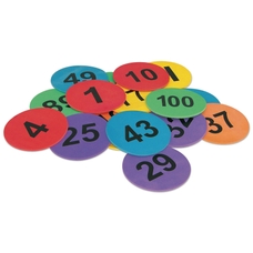 Vinex Number Spot 1-100 Floor Markers - Assorted - Pack of 100
