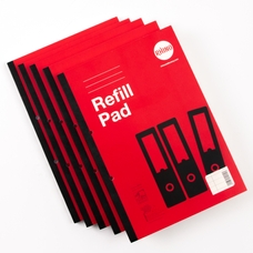 RHINO Refill Pads - A4 - 80p 8mm Ruled Margin Red - Pack of 6