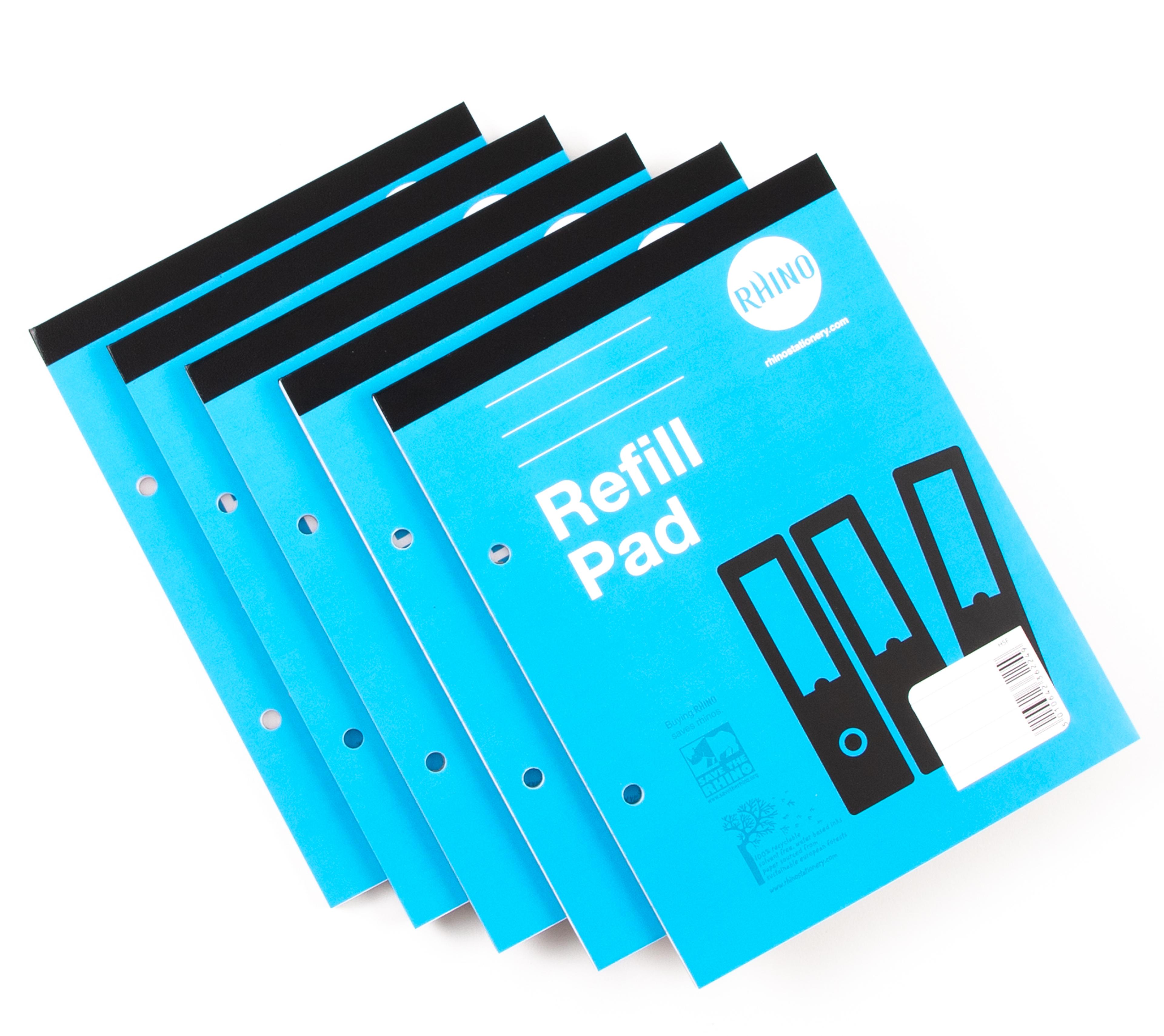 Refill Pads A5 60p 8mm Margin - Blue - Pack of 6