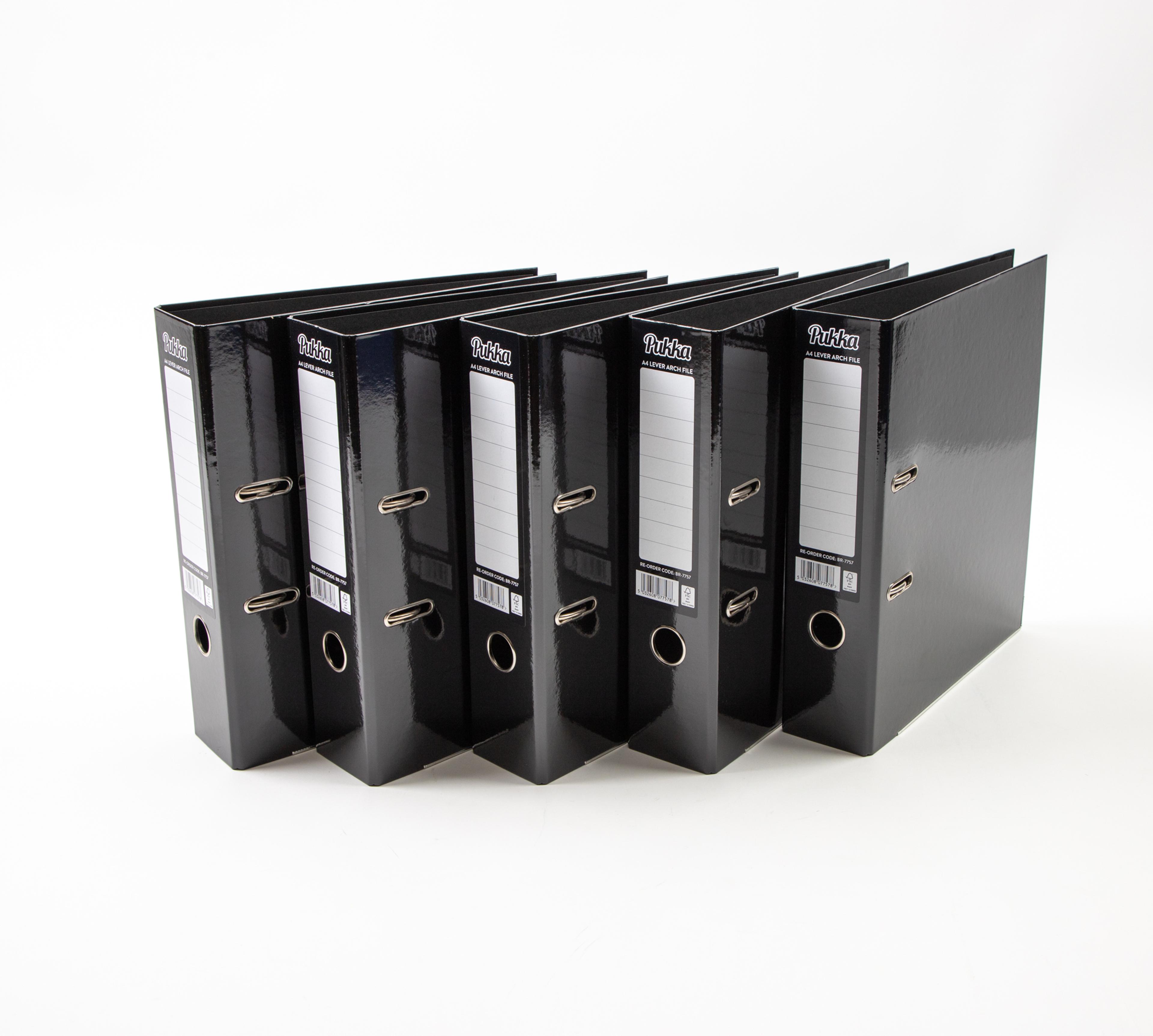 Pukka Lever Arch Files - Black - Pack of 10