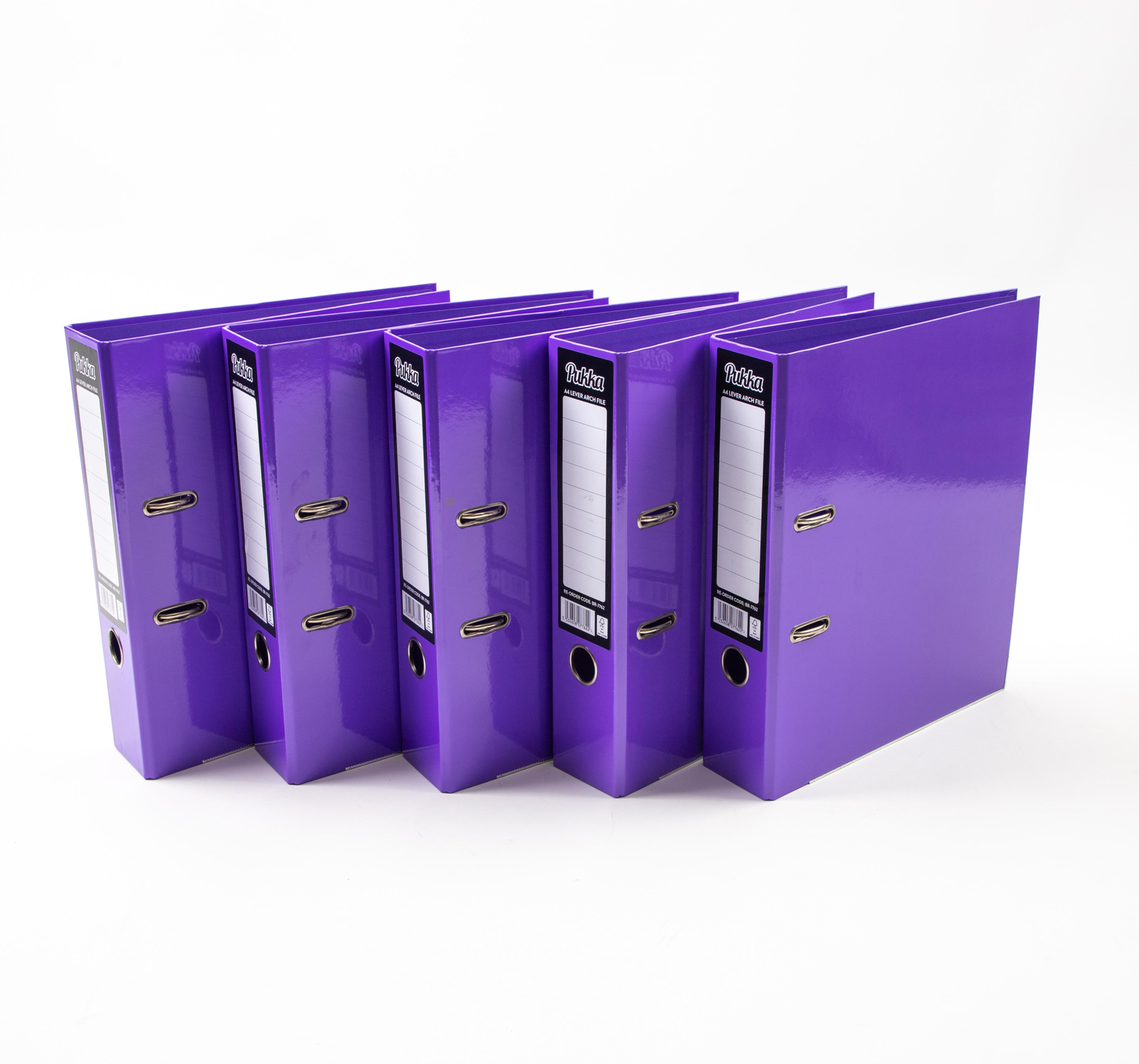 Pukka Lever Arch Files - A4 - Purple - Pack of 10 