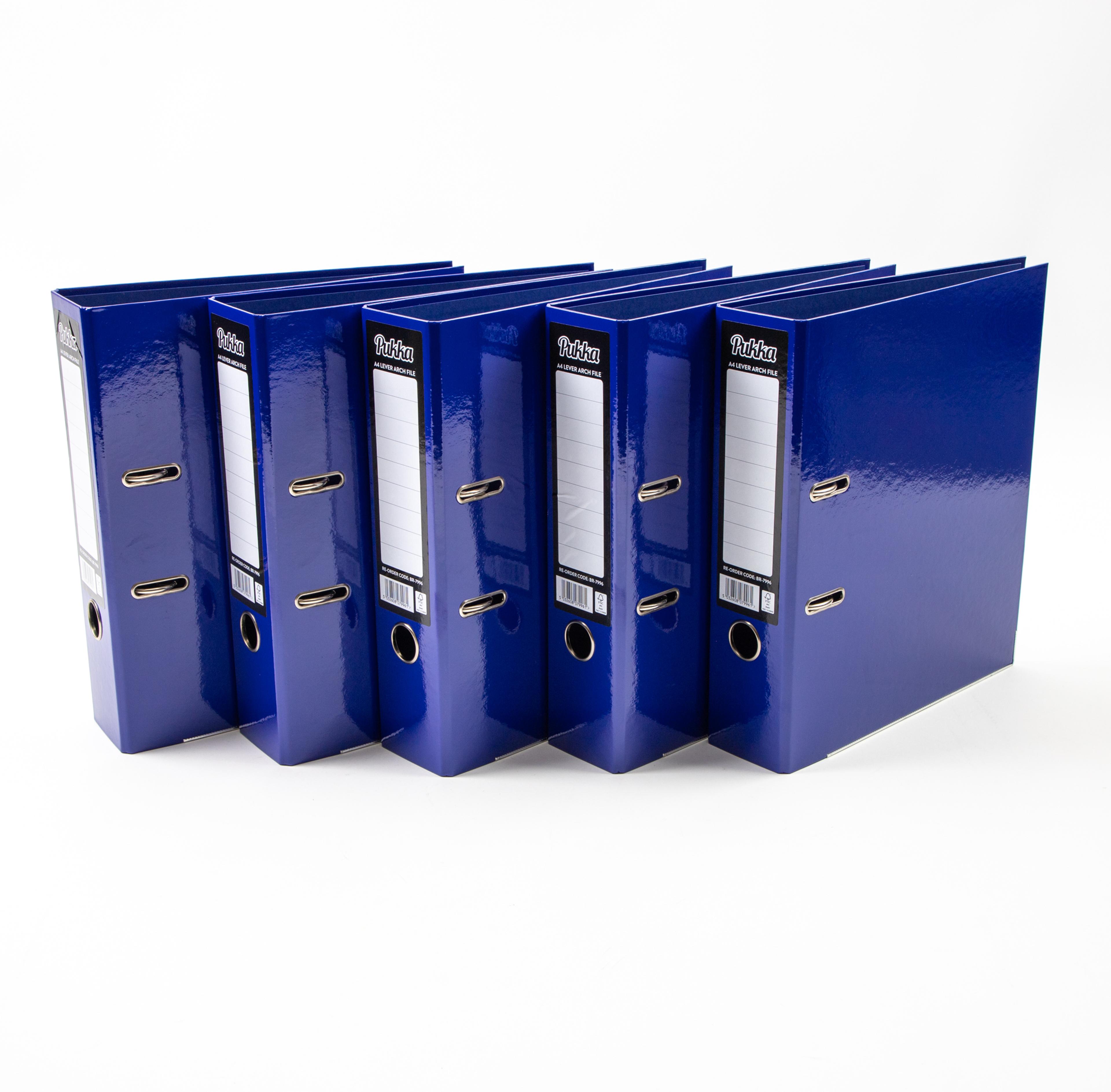 Pukka Lever Arch Files -  A4 - Navy - Pack of 10