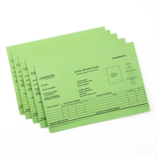 Classmates Record Folder - A4 - Green - Pack of 10
