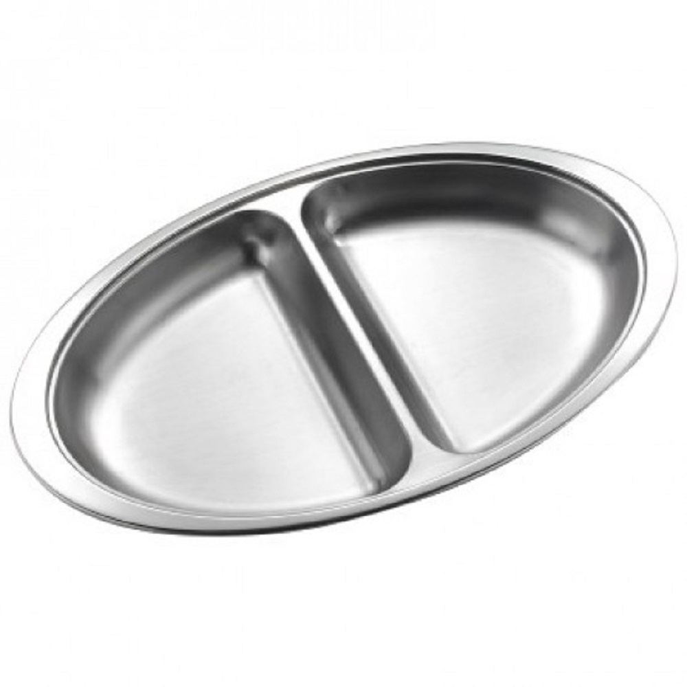 20cm Ss Oval Divided Serving Dish