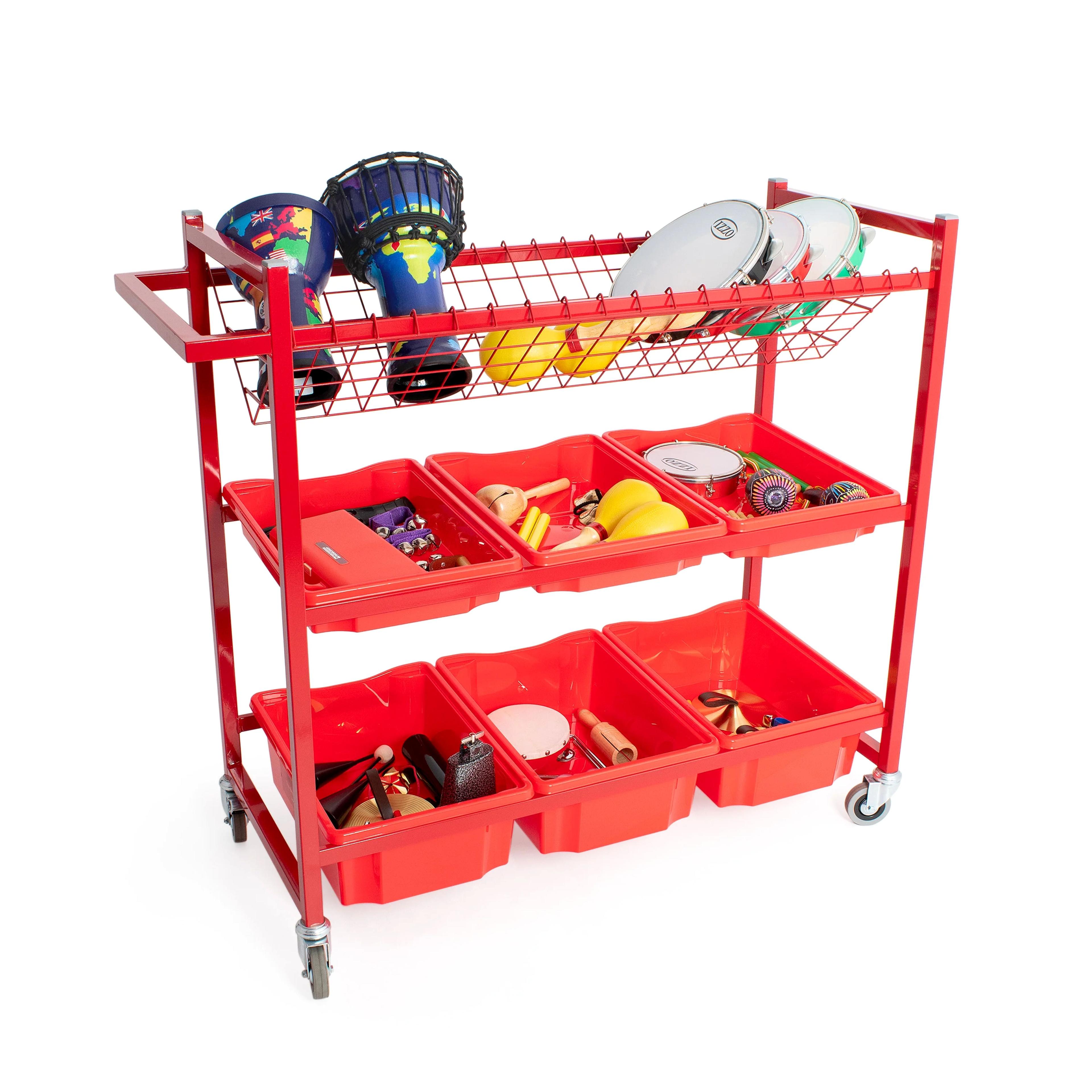 PERCUSSION Plus Mobile Instrument Trolley - Red