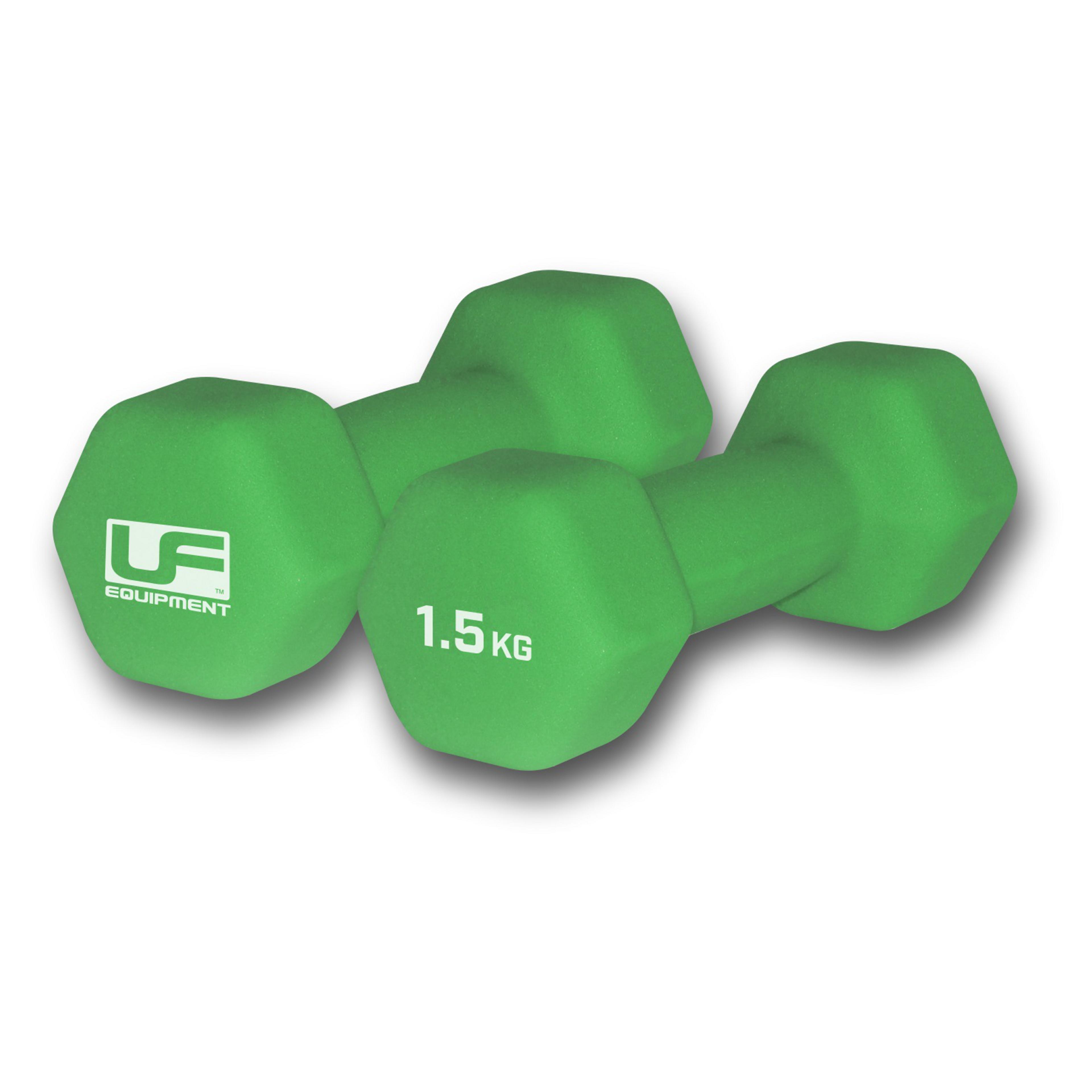 Urban Fitness Hex Dumbbells - Green - 1.5kg